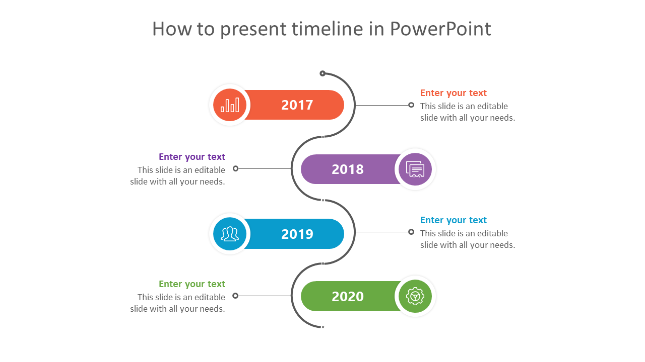 How to present timeline in PowerPoint infographics model